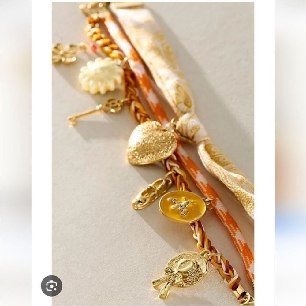 Free People Gold and Cream Charm Bracelet - Picture 3 of 5